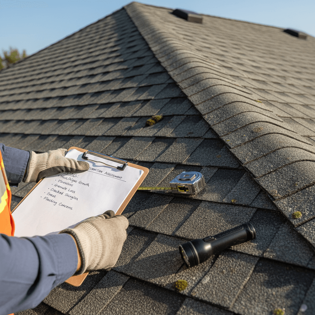 Inspection complète d'une toiture résidentielle pour détection de fuites